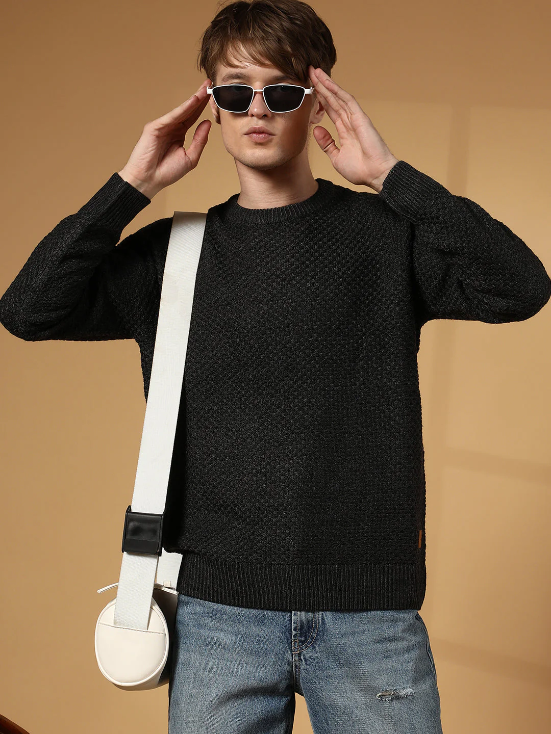 Solid Knitted Pullover Sweater - Image 10