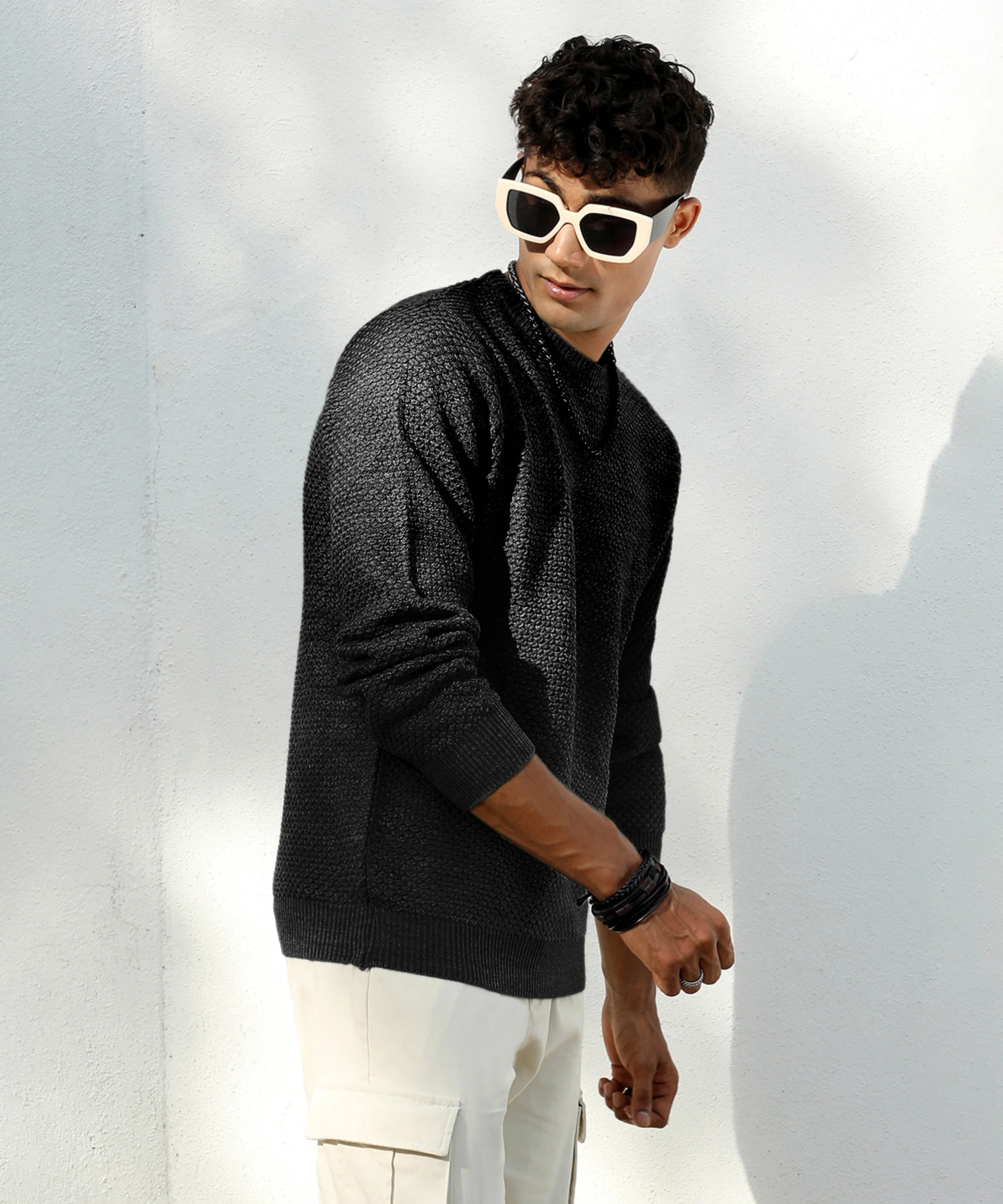Solid Knitted Pullover Sweater - Image 13