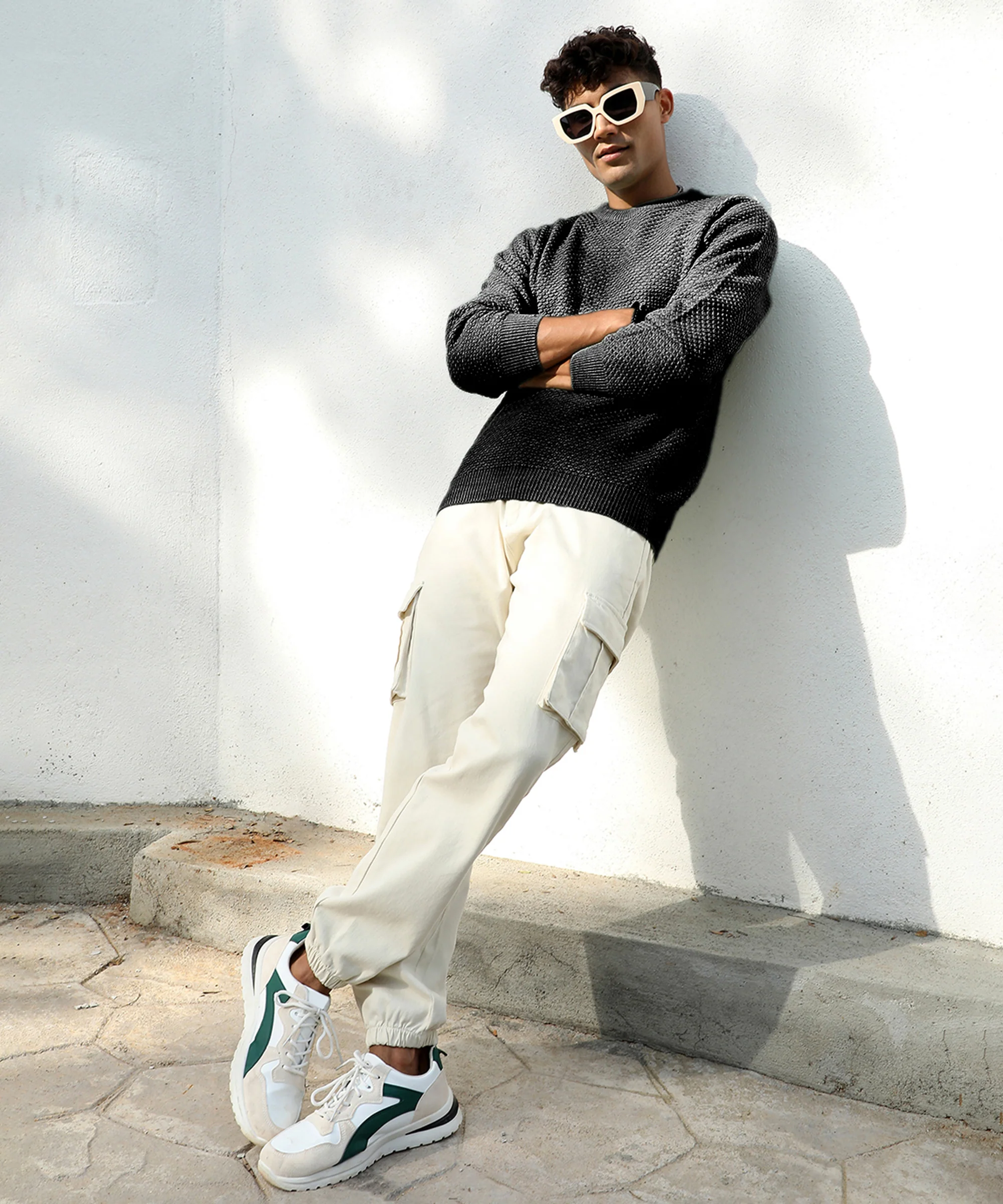 Solid Knitted Pullover Sweater - Image 15