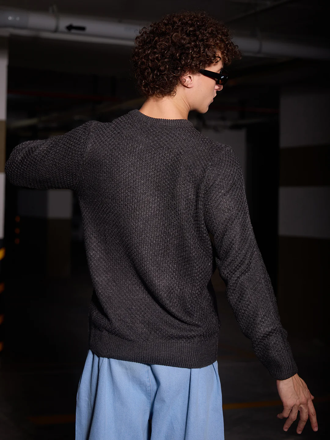 Solid Knitted Pullover Sweater - Image 4