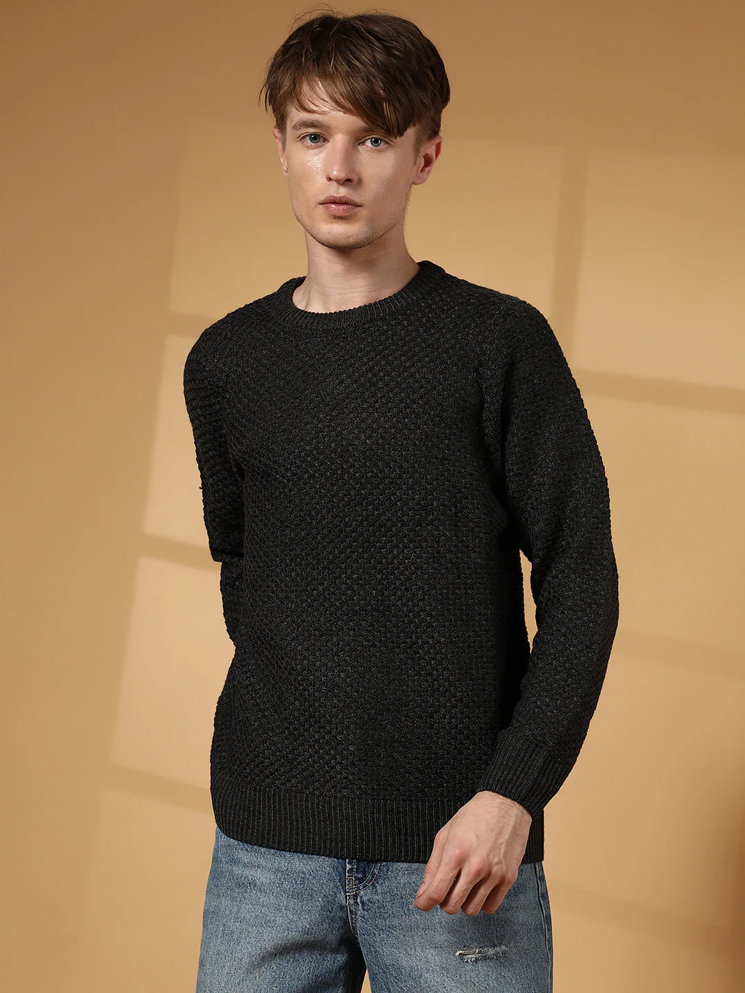 Solid Knitted Pullover Sweater - Image 6