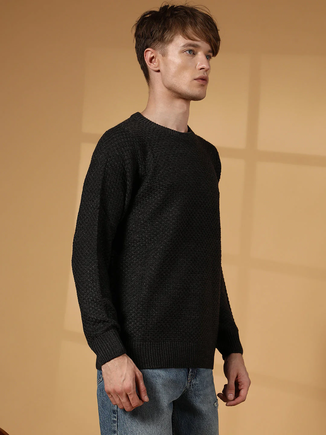 Solid Knitted Pullover Sweater - Image 7