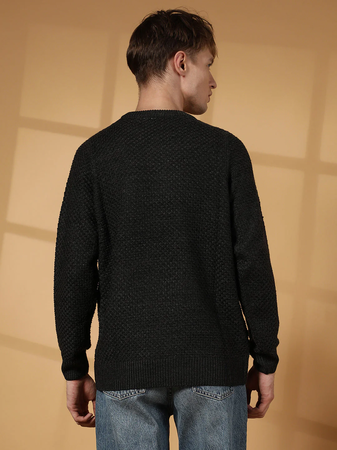 Solid Knitted Pullover Sweater - Image 8