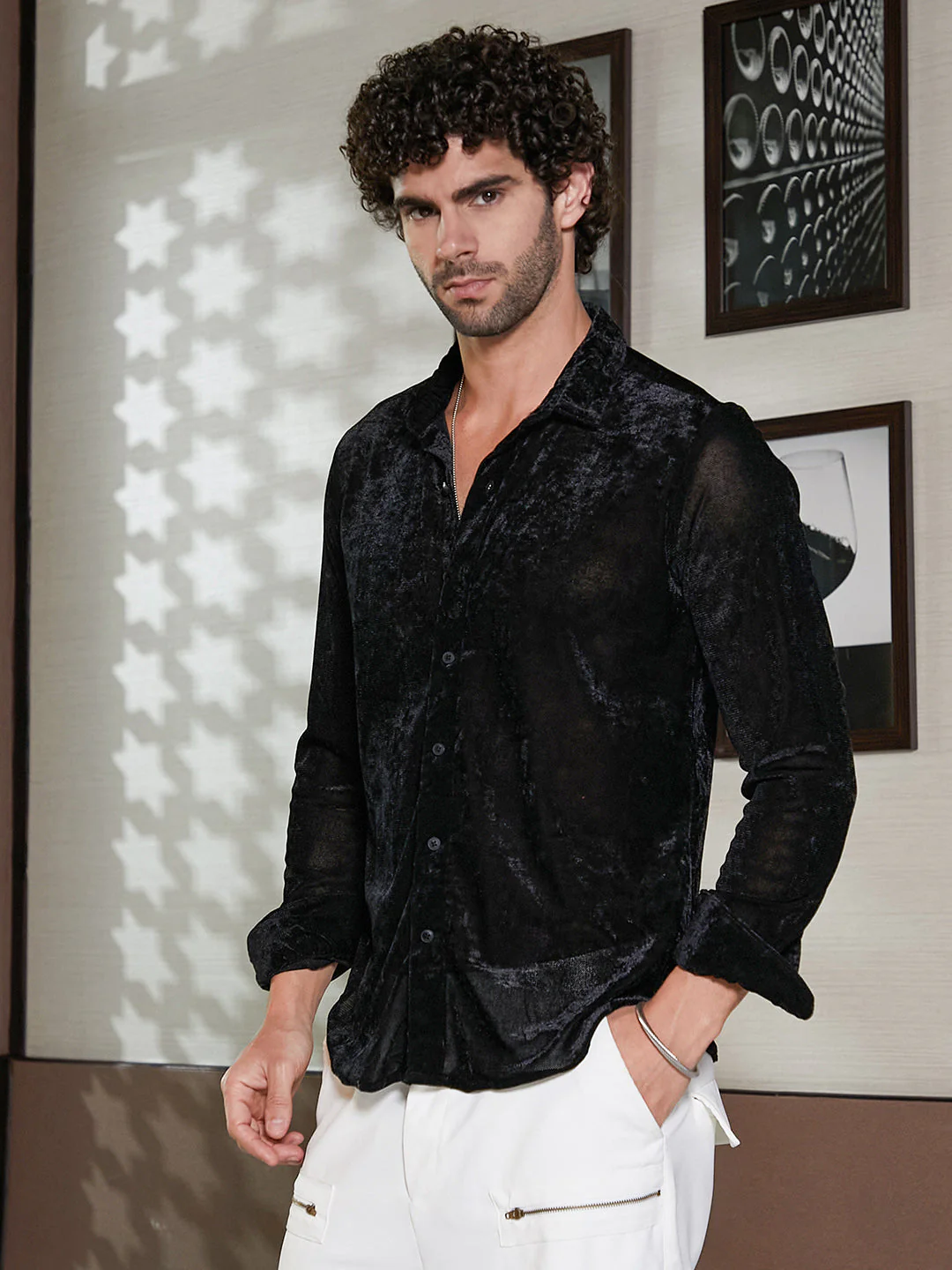 Solid Velvet Shirt - Image 3