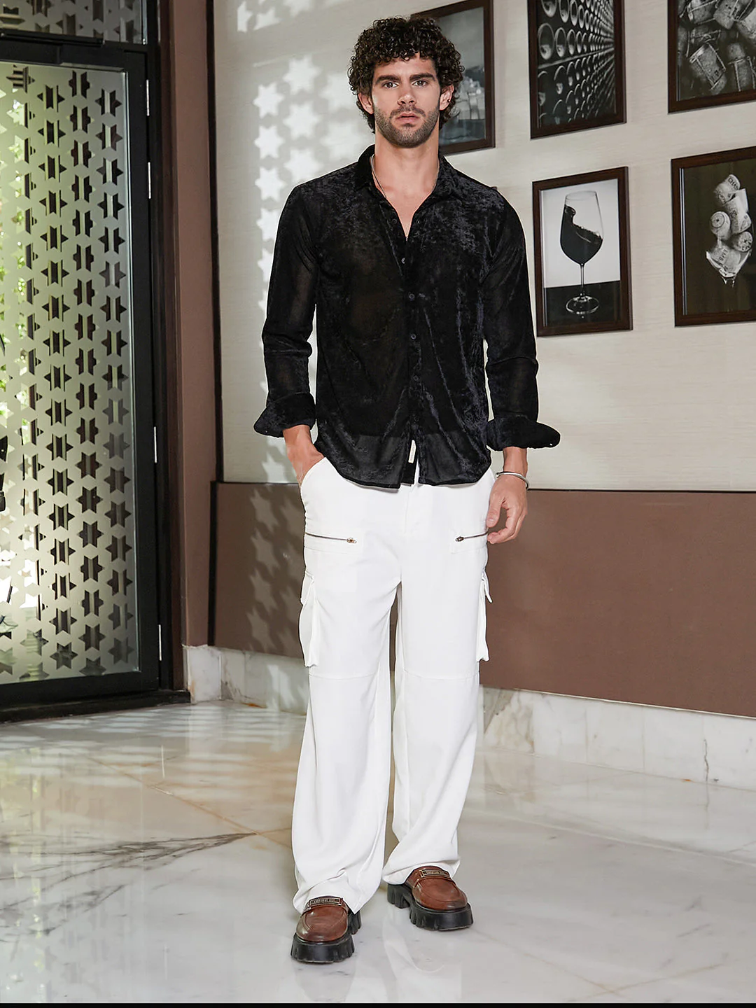 Solid Velvet Shirt - Image 5