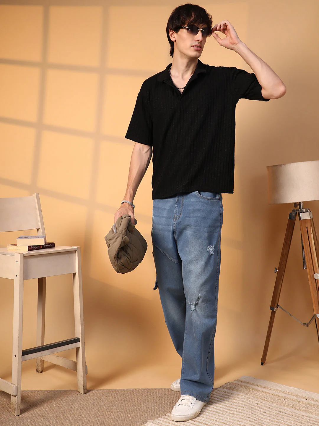 Striped Oversized Polo T-Shirt - Image 7