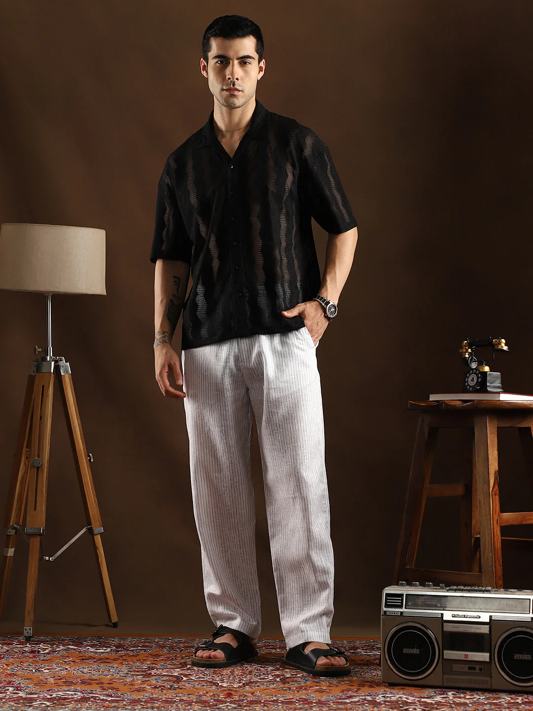 Swirl Open-Knit Resort Shirt - Image 5