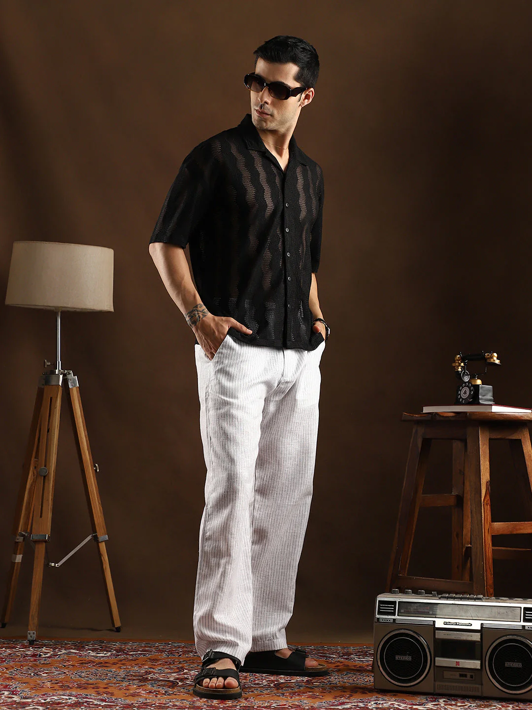 Swirl Open-Knit Resort Shirt - Image 6