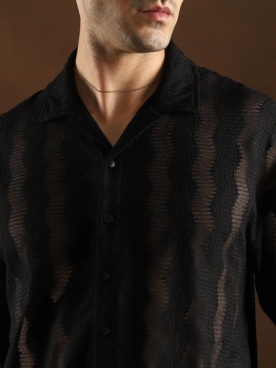 Swirl Open-Knit Resort Shirt - Image 7