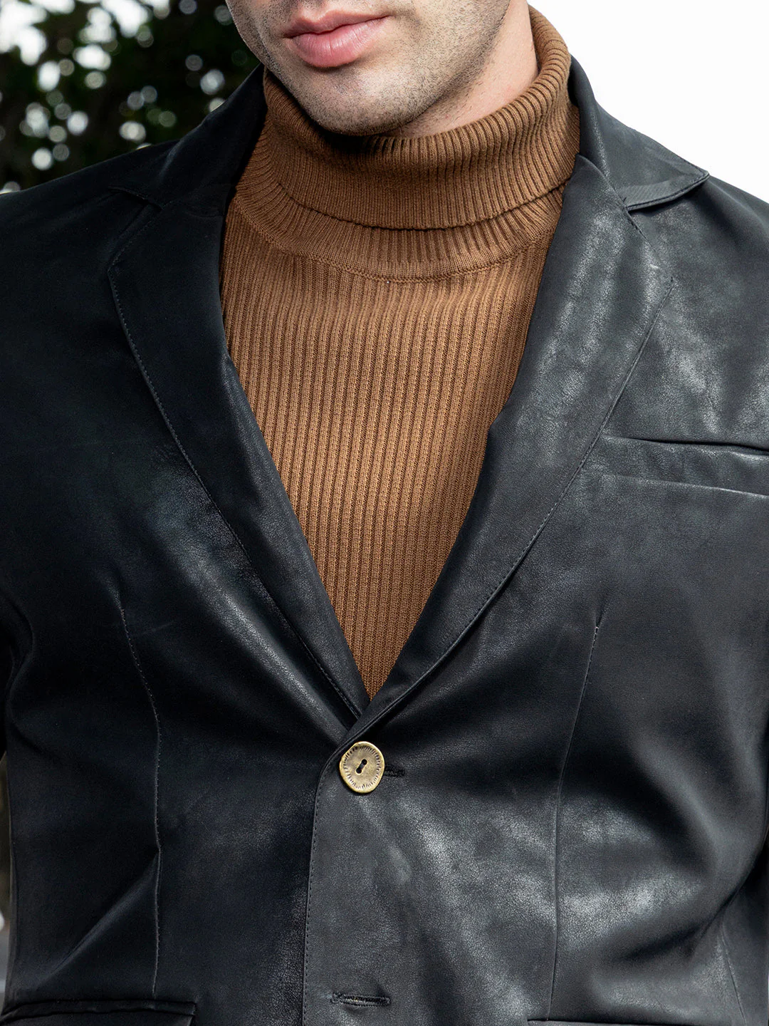 Tailored-Leather Blazer - Image 7