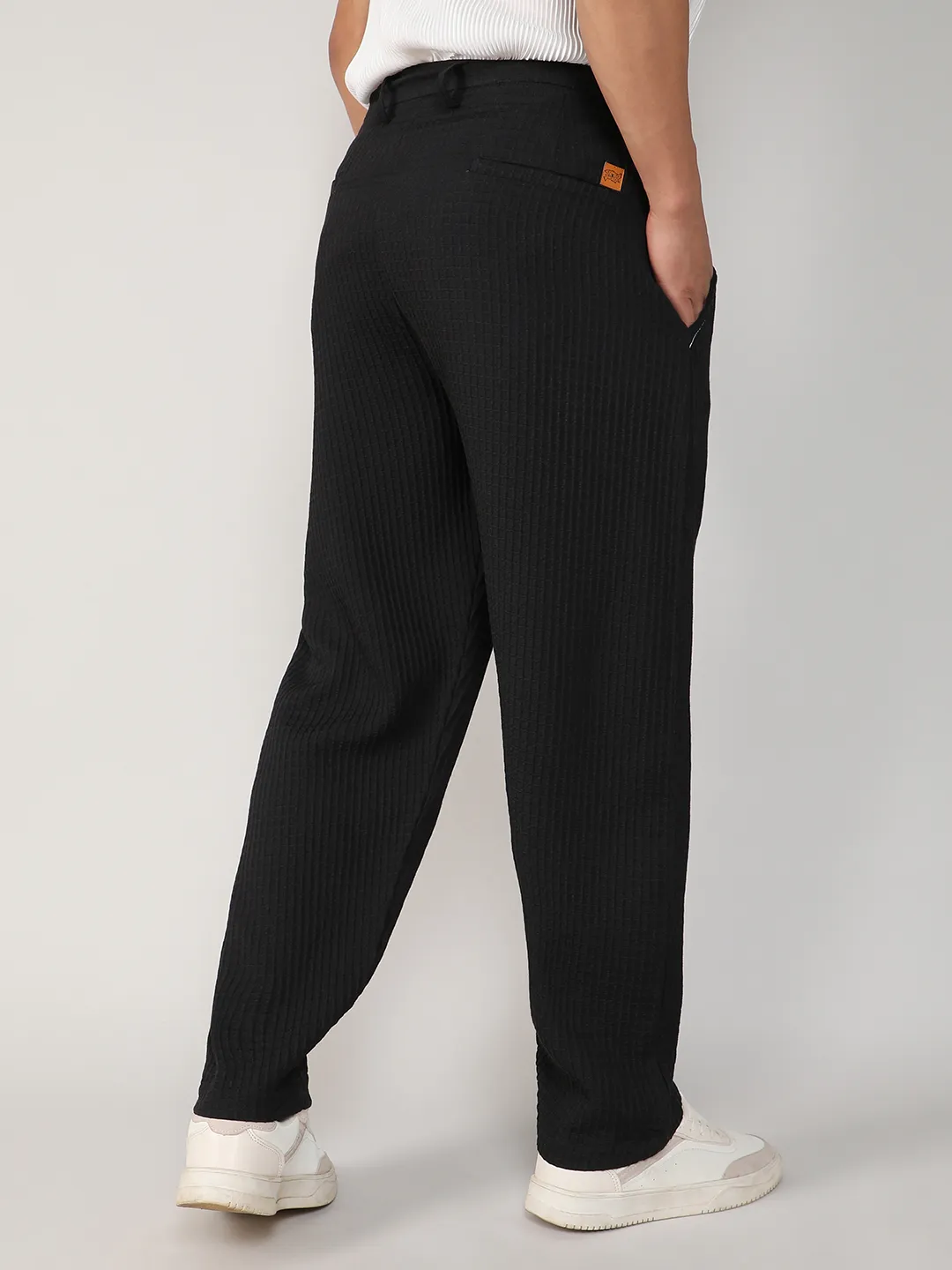 Lightweight - Textured Graph Check Trousers - Image 4