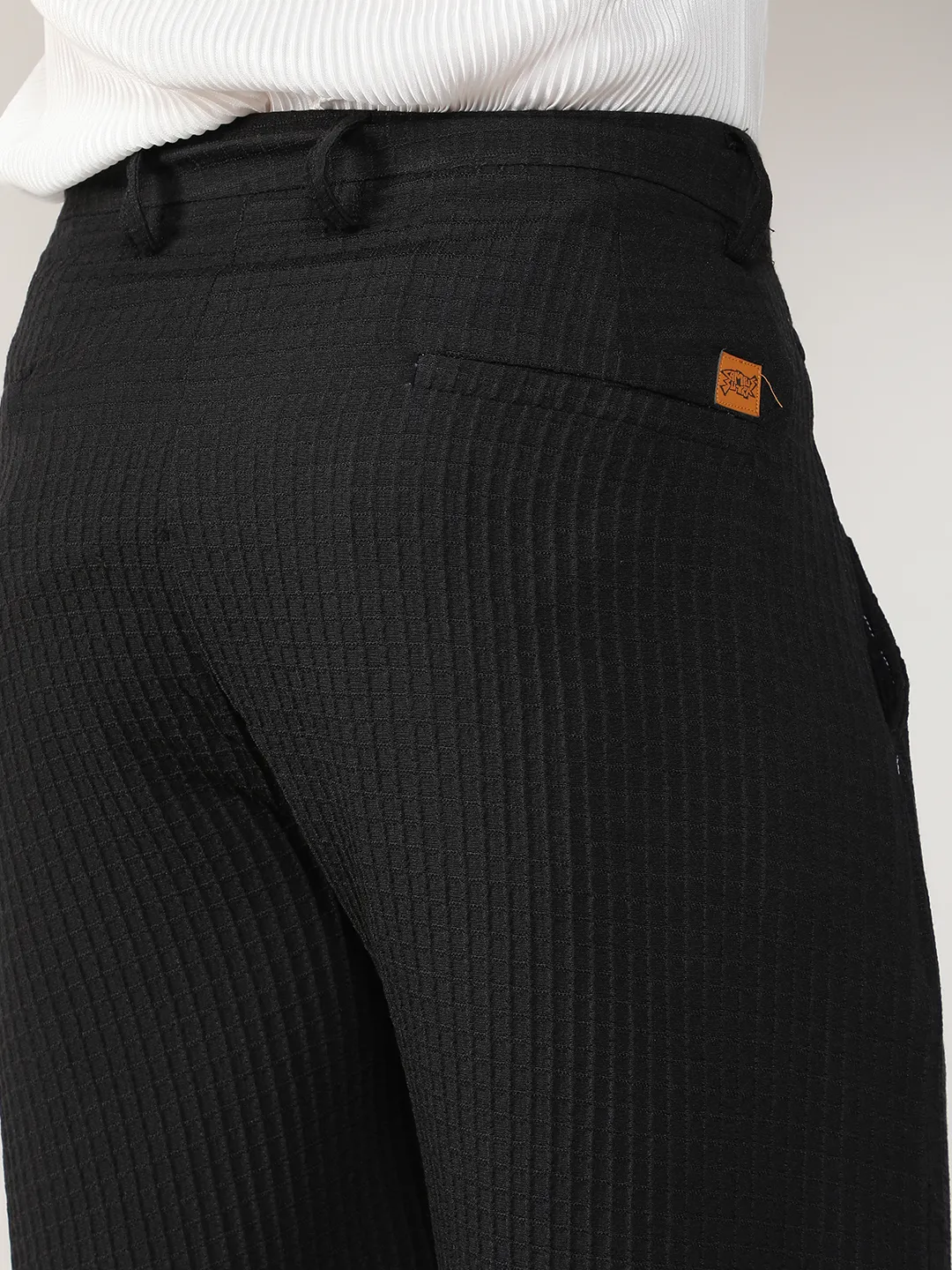 Lightweight - Textured Graph Check Trousers - Image 7