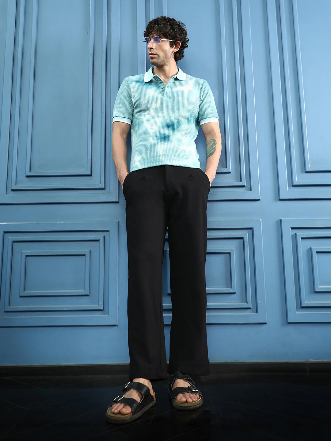 Textured Straight-Fit Trousers - Image 6