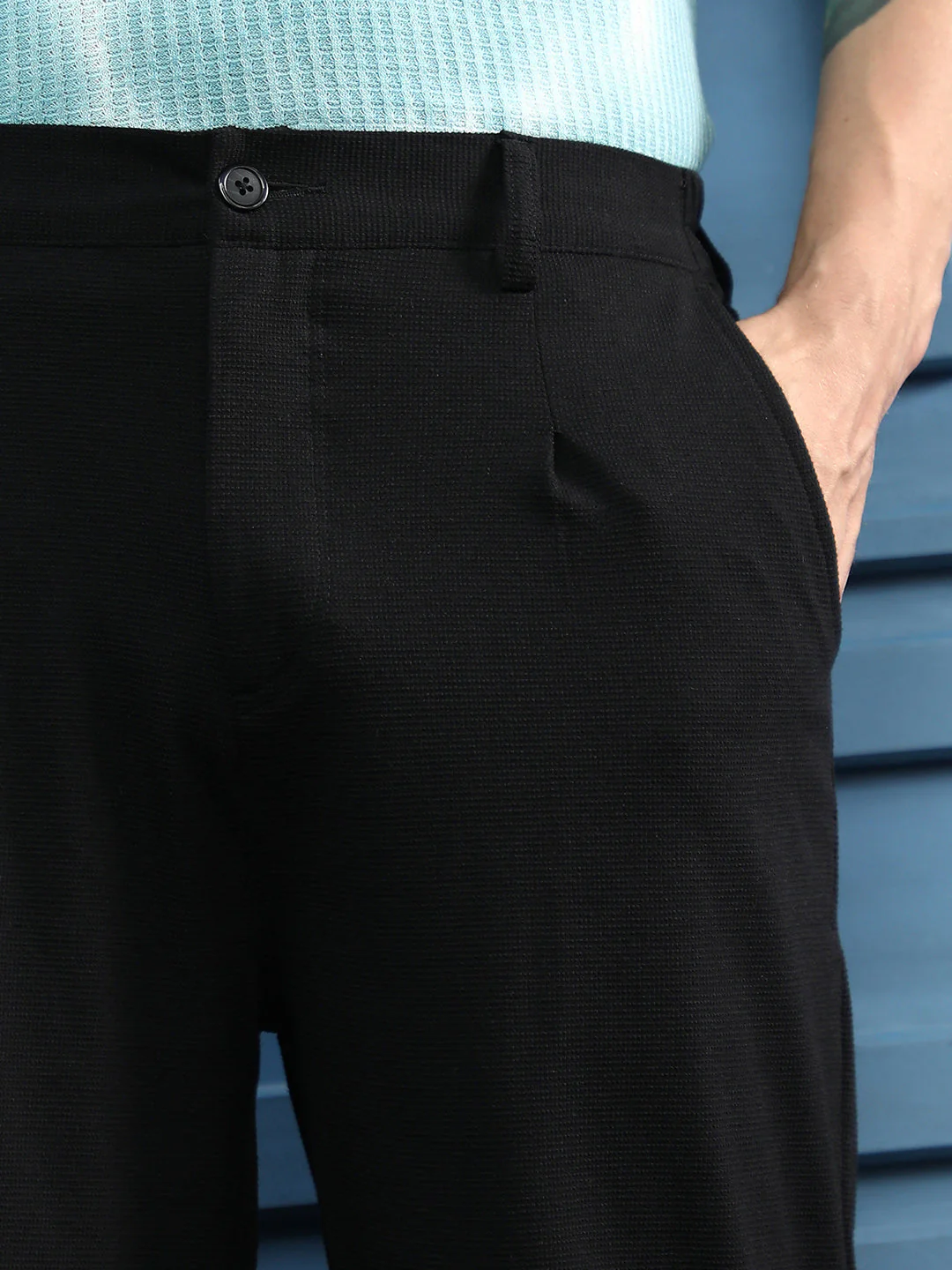Textured Straight-Fit Trousers - Image 7