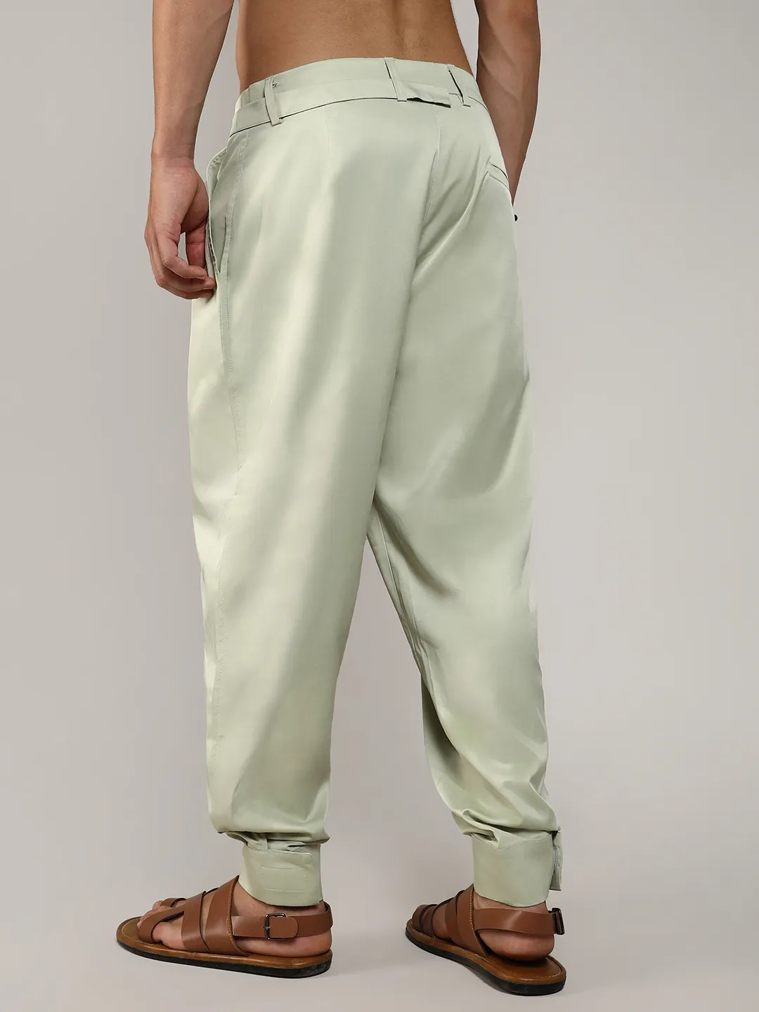 Satin Tapered Trousers - Image 3