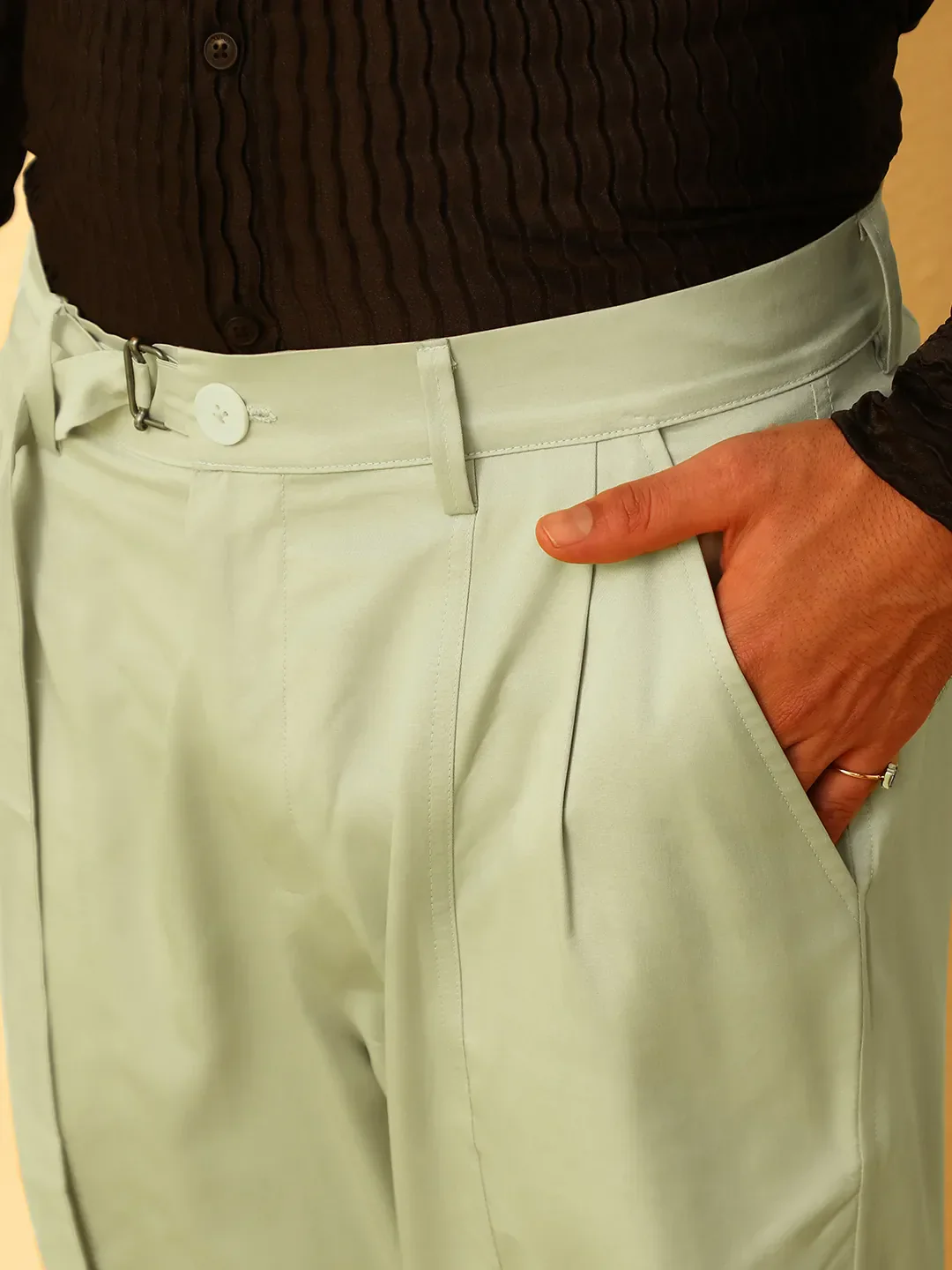 Satin Tapered Trousers - Image 5