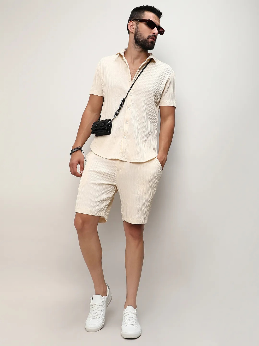 Self-Design Striped Co-Ord Set - Image 11