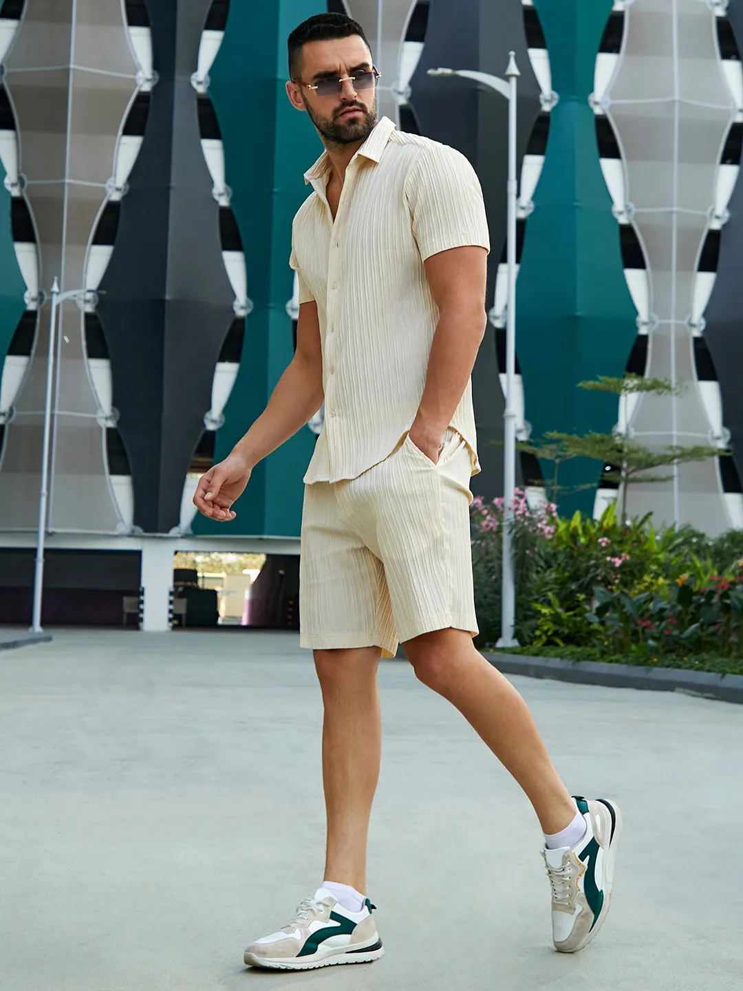 Self-Design Striped Co-Ord Set - Image 4