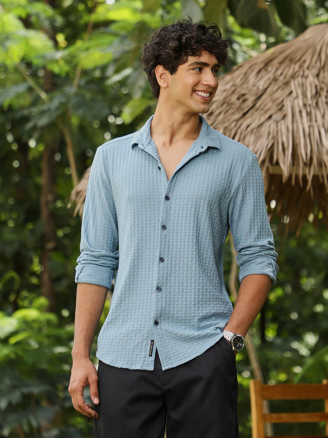 Basket-Knit Jacquard Shirt - Image 2