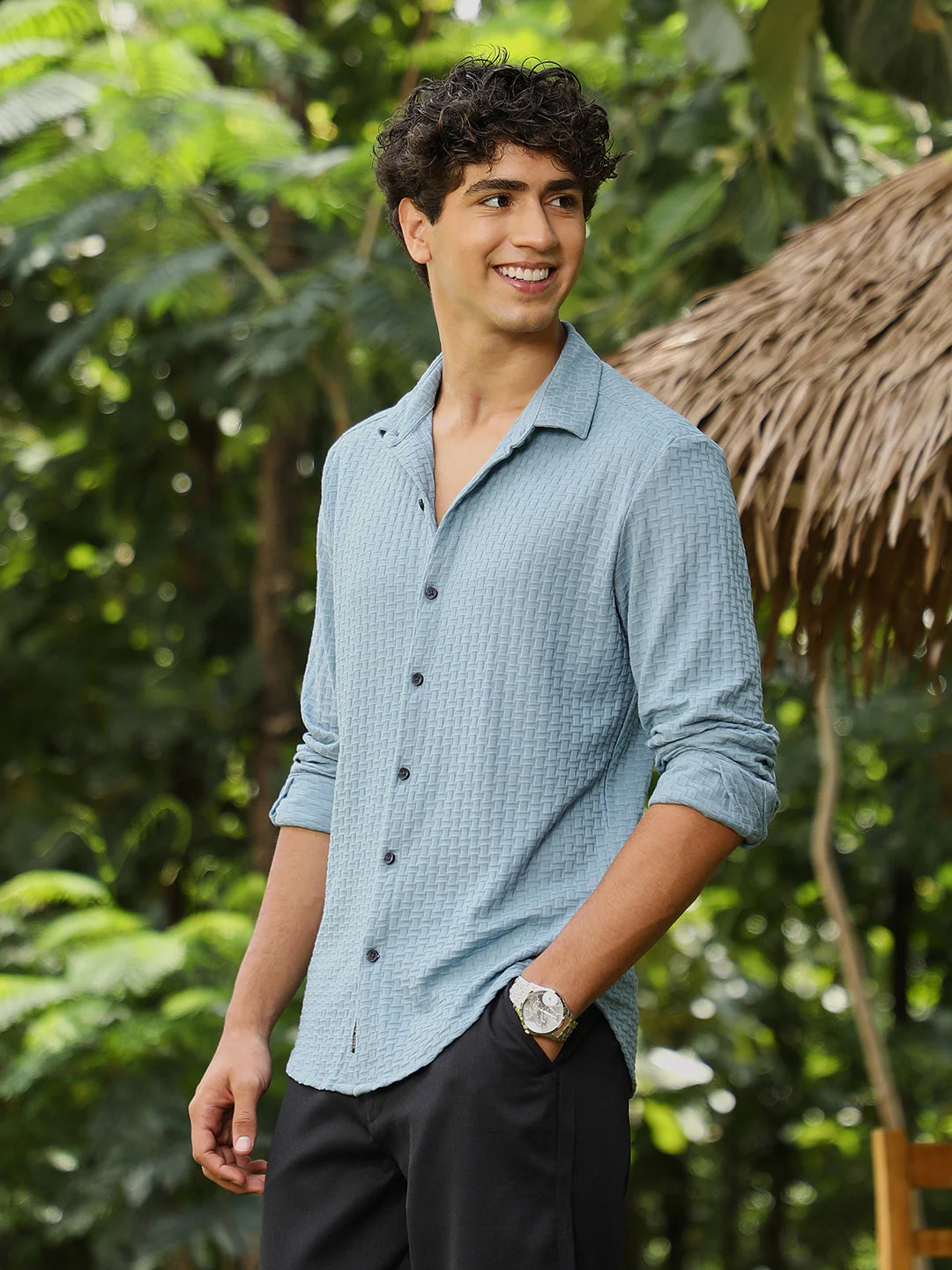 Basket-Knit Jacquard Shirt - Image 3