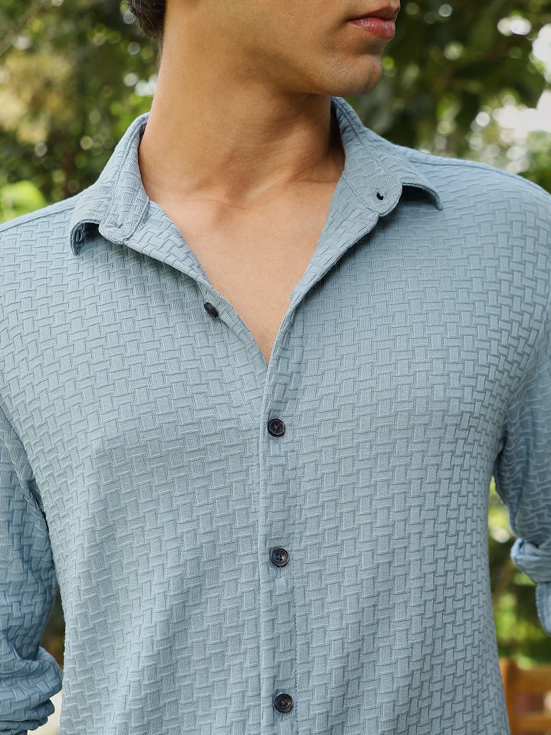 Basket-Knit Jacquard Shirt - Image 7