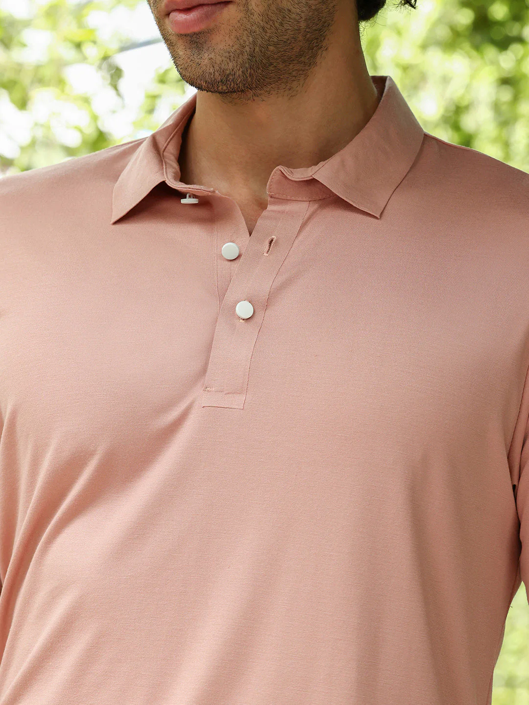 Seamless Ribbed Polo T-Shirt - Image 6