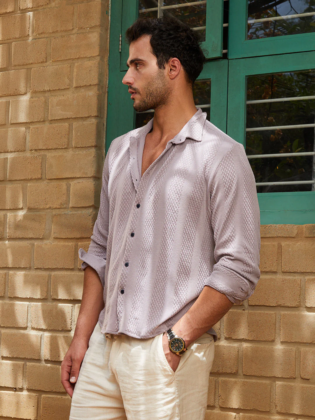 Weave-Panel Shirt - Image 3