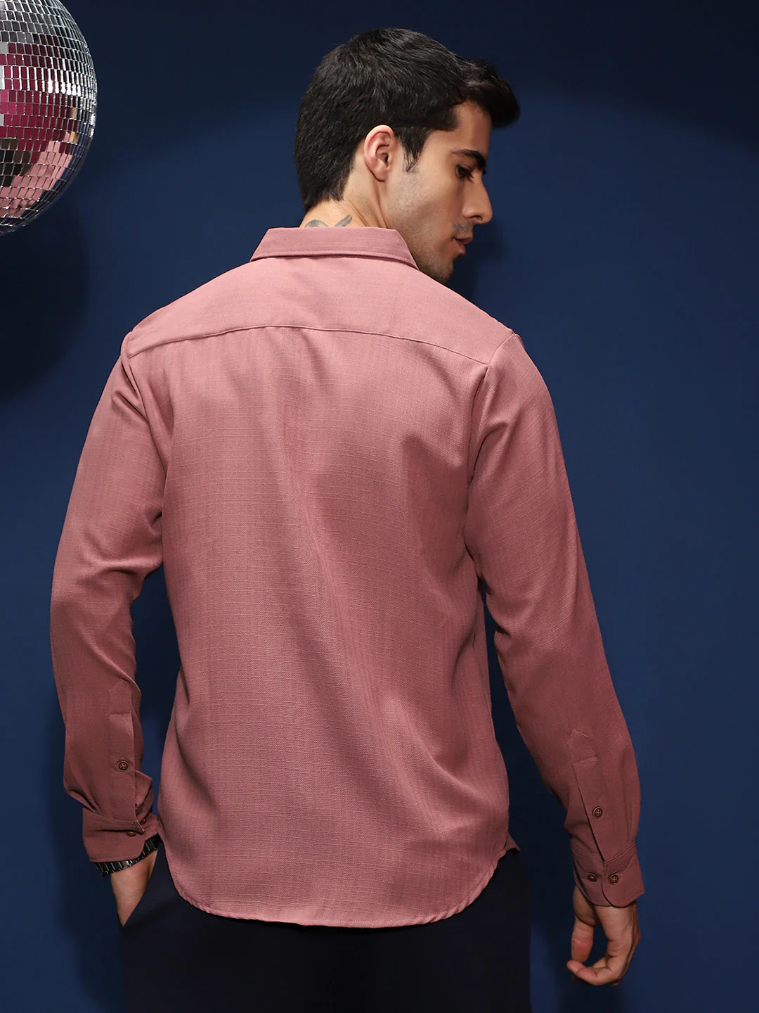 Solid-Woven Regular Shirt - Image 4
