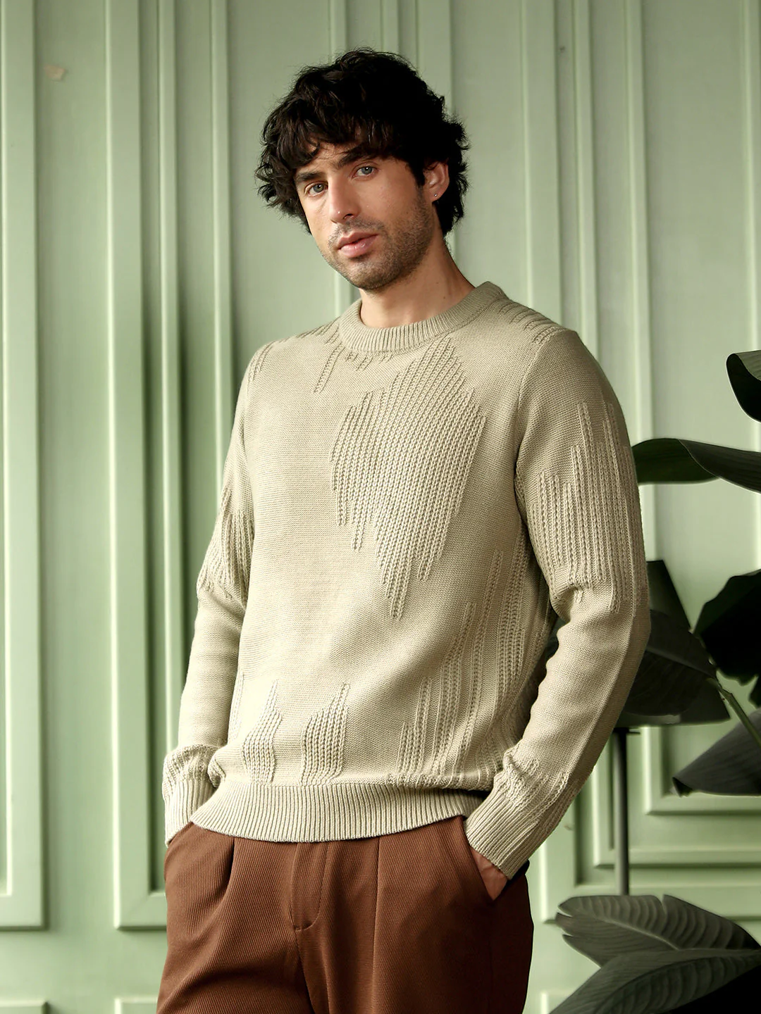 Drip-Jacquard Pullover Sweater - Image 3