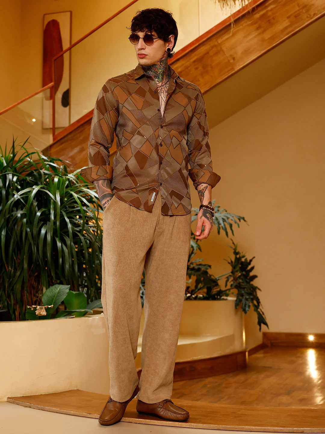 Block-Geometric Jacquard Shirt - Image 6
