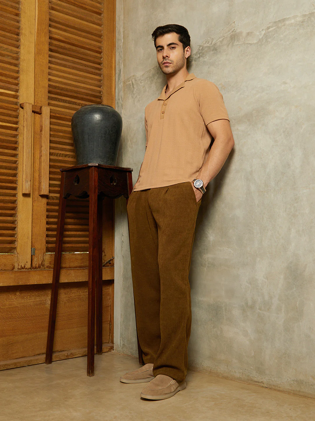 Rope-Tactile Cuban Polo T-Shirt - Image 6