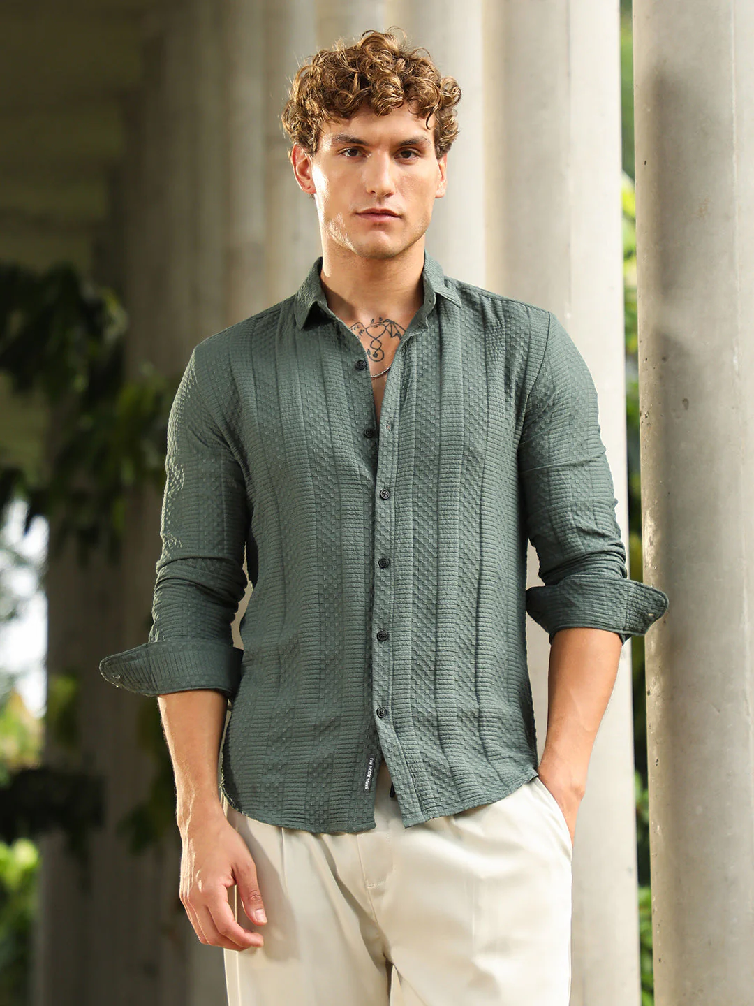 Parallel-Check Tactile Shirt - Image 2