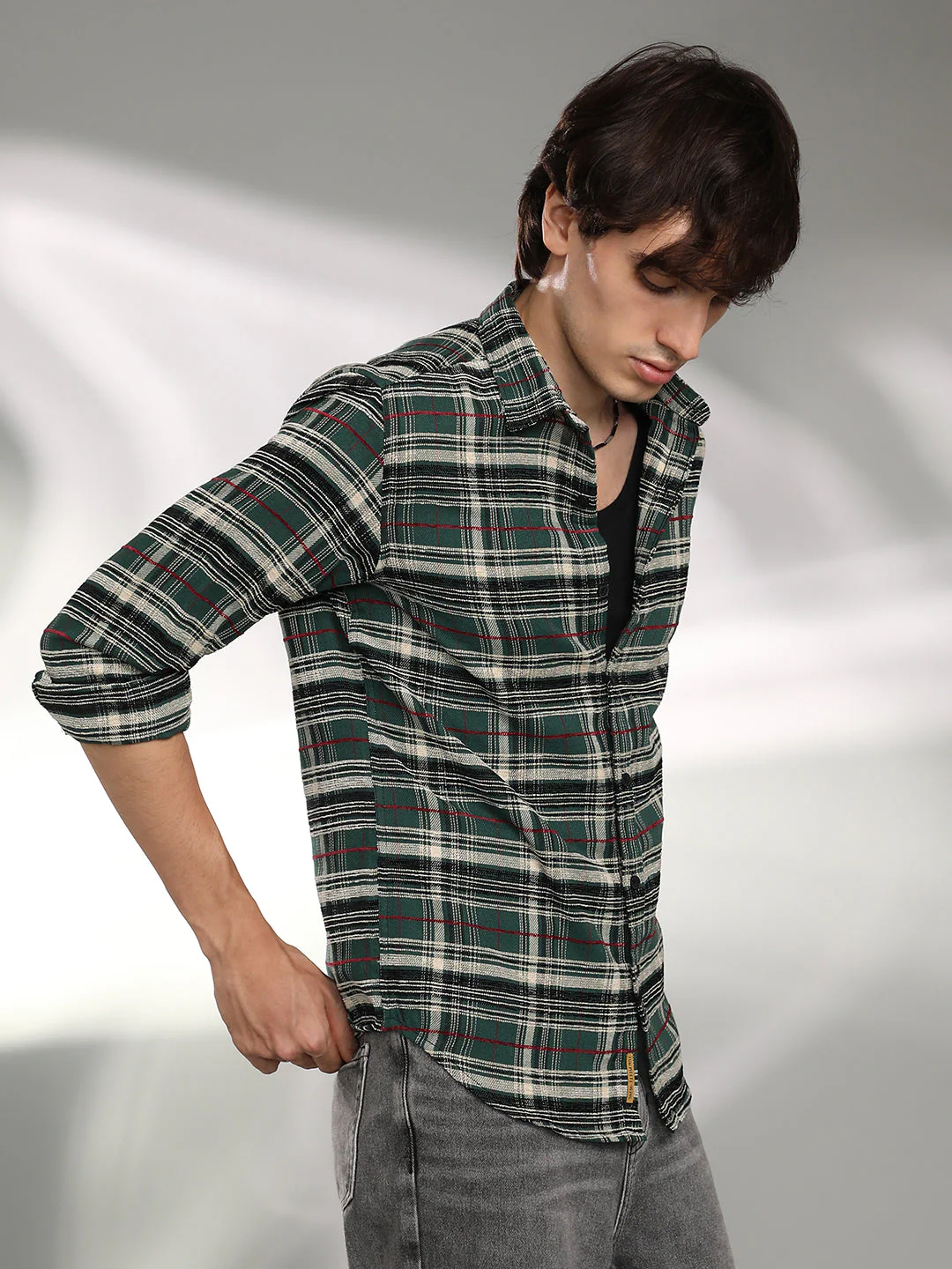 Woven Plaid Shirt - Image 3