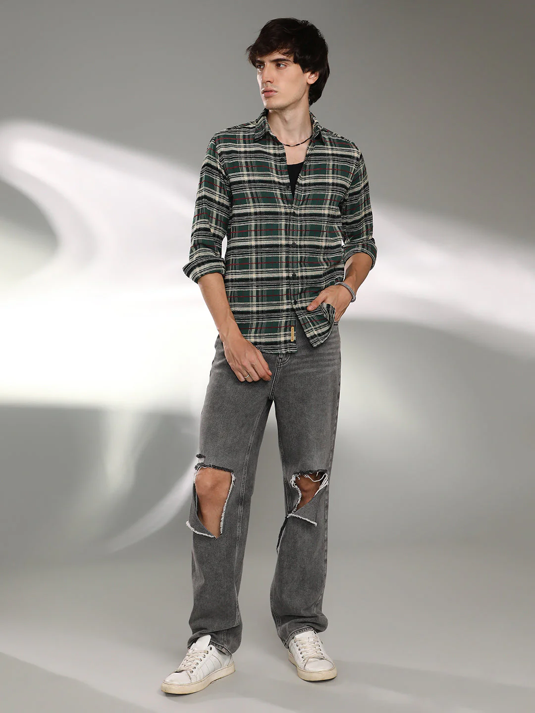 Woven Plaid Shirt - Image 5