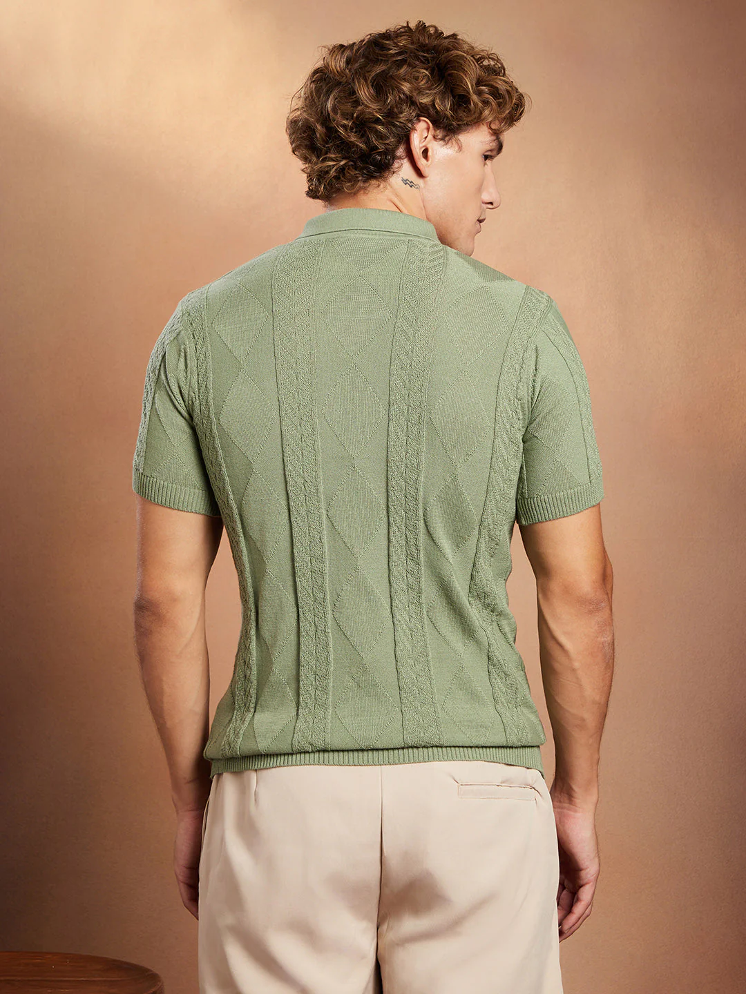 Argyle-Tactile Polo T-Shirt - Image 4