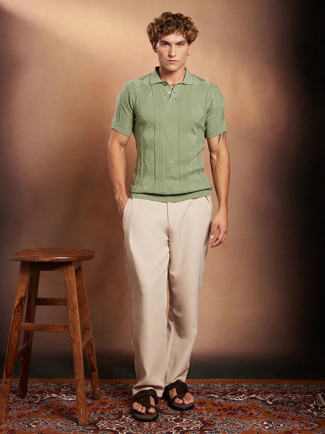 Argyle-Tactile Polo T-Shirt - Image 5