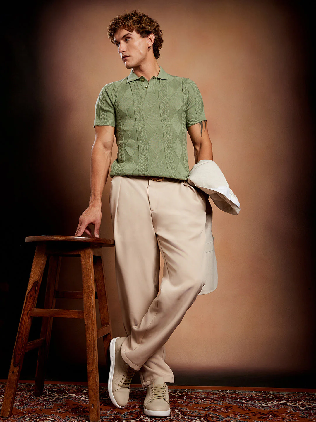 Argyle-Tactile Polo T-Shirt - Image 6