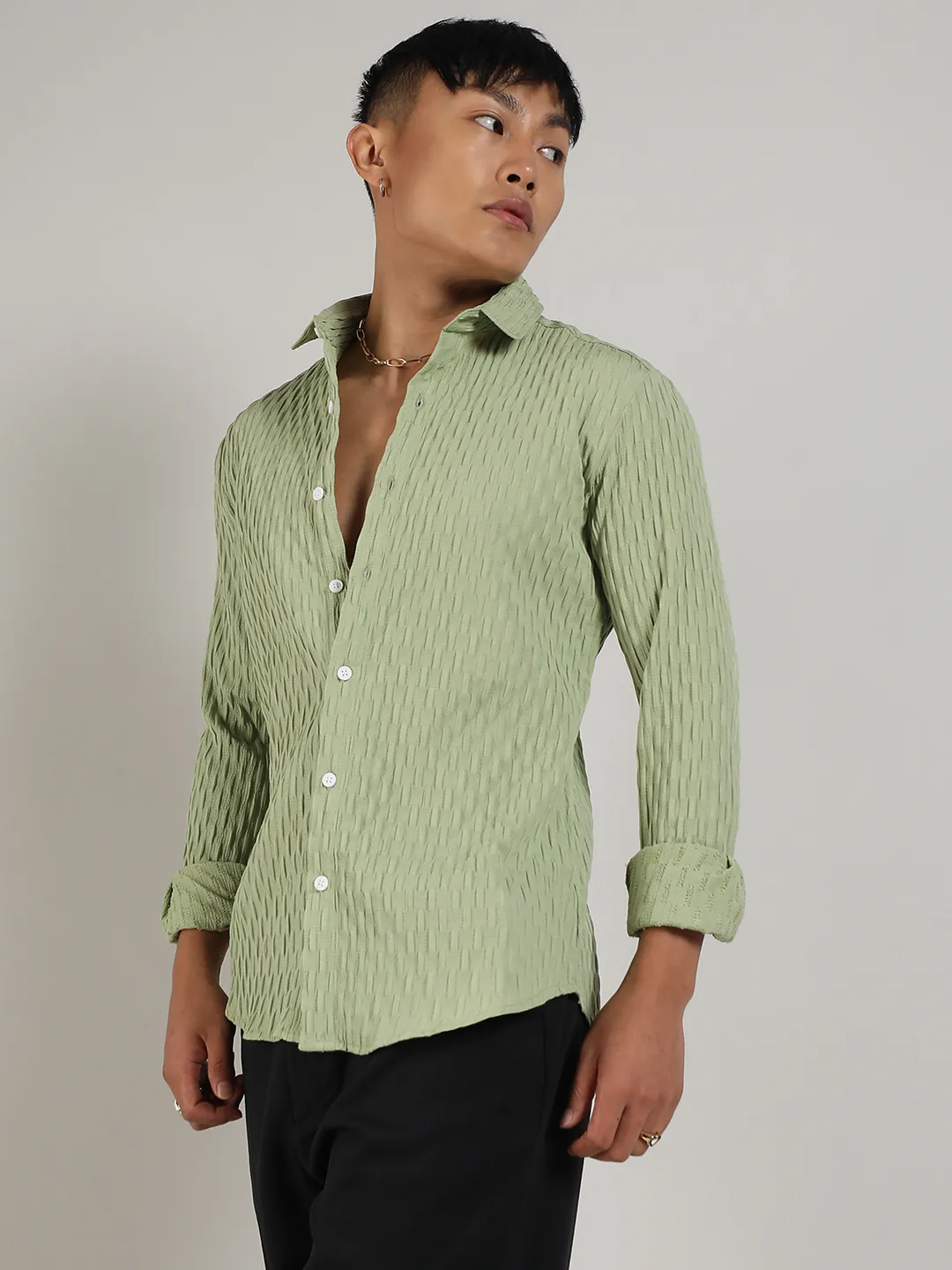 Crinkled-Weave Shirt - Image 3