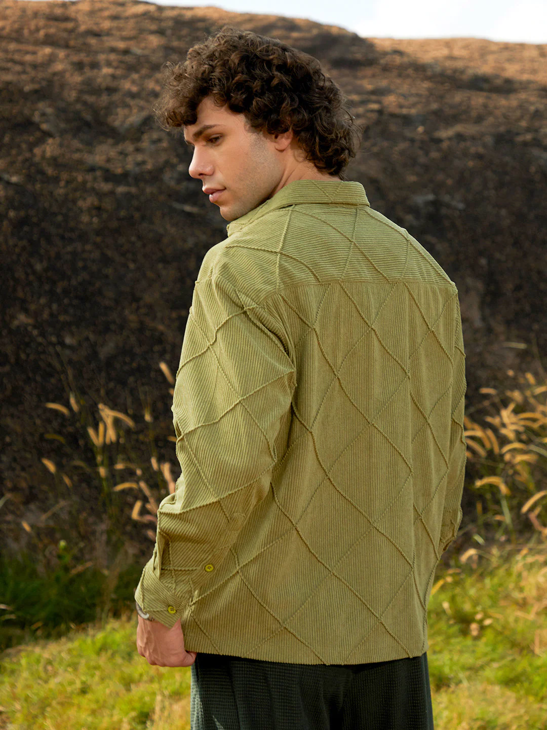 Grid-Corduroy Shirt - Image 4