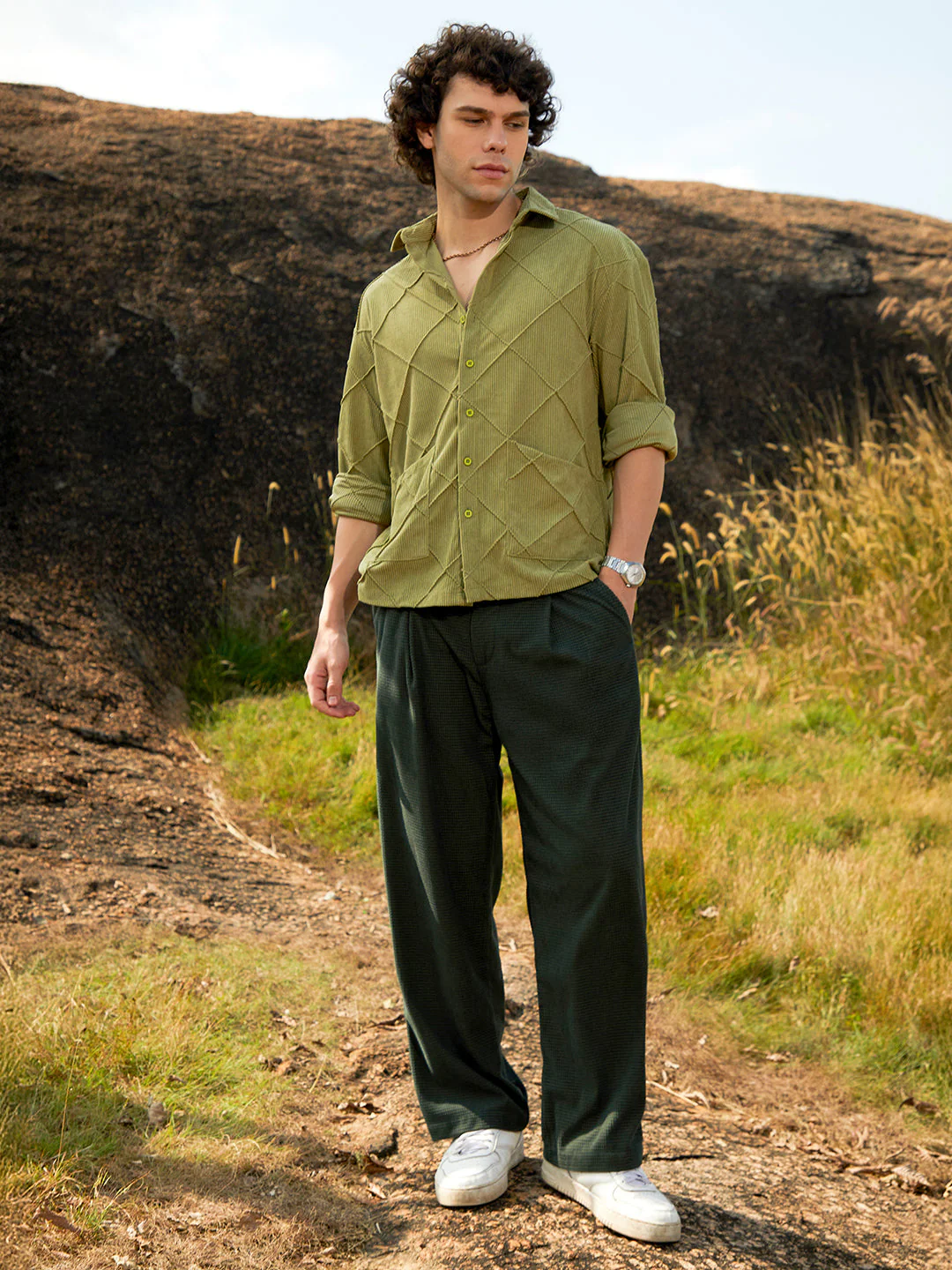 Grid-Corduroy Shirt - Image 5