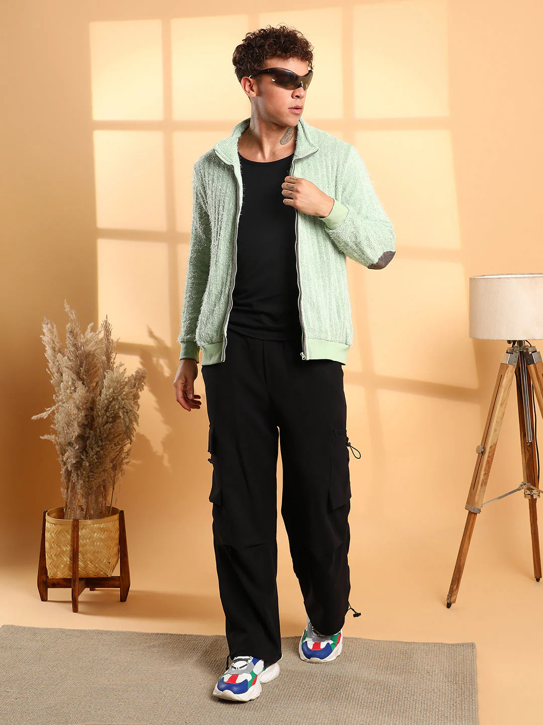 Self-Design Striped Knitted Jacket - Image 6