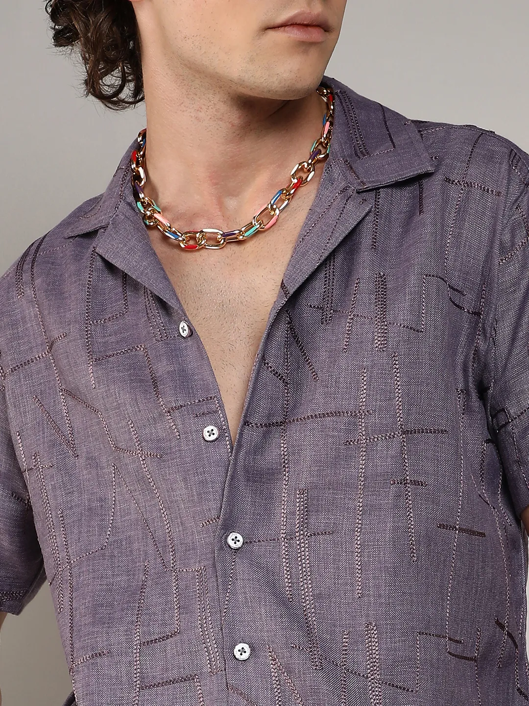 Embroidered Heathered Shirt - Image 10