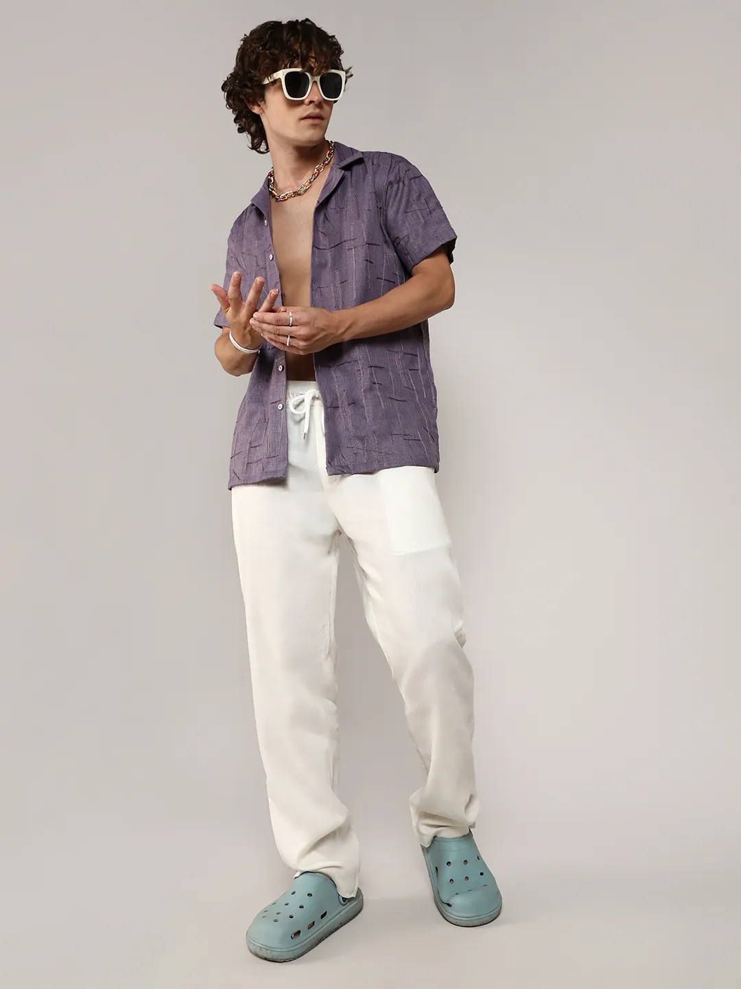 Embroidered Heathered Shirt - Image 9