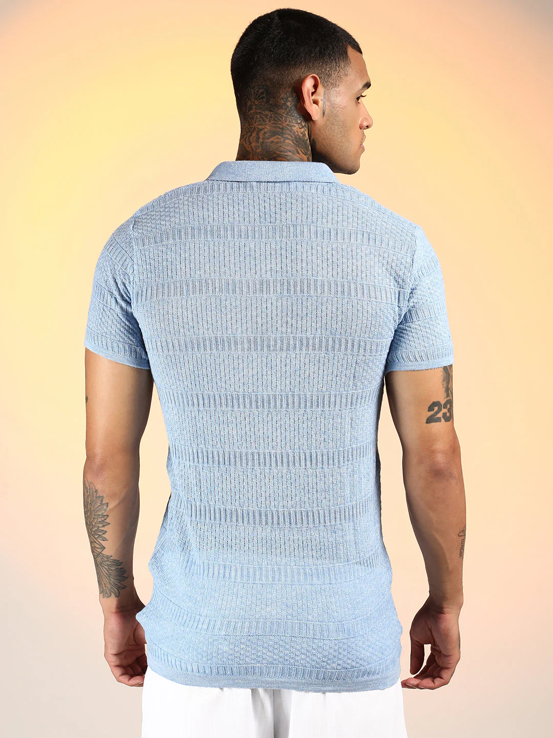 Brick-Ribbed Polo T-Shirt - Image 5