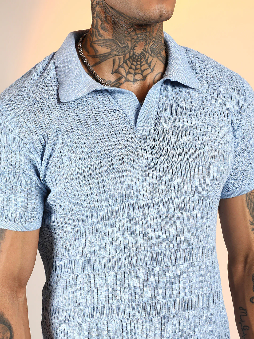 Brick-Ribbed Polo T-Shirt - Image 8
