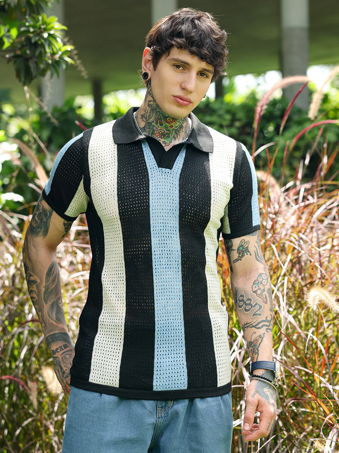 Panel-Knit Polo T-Shirt - Image 2
