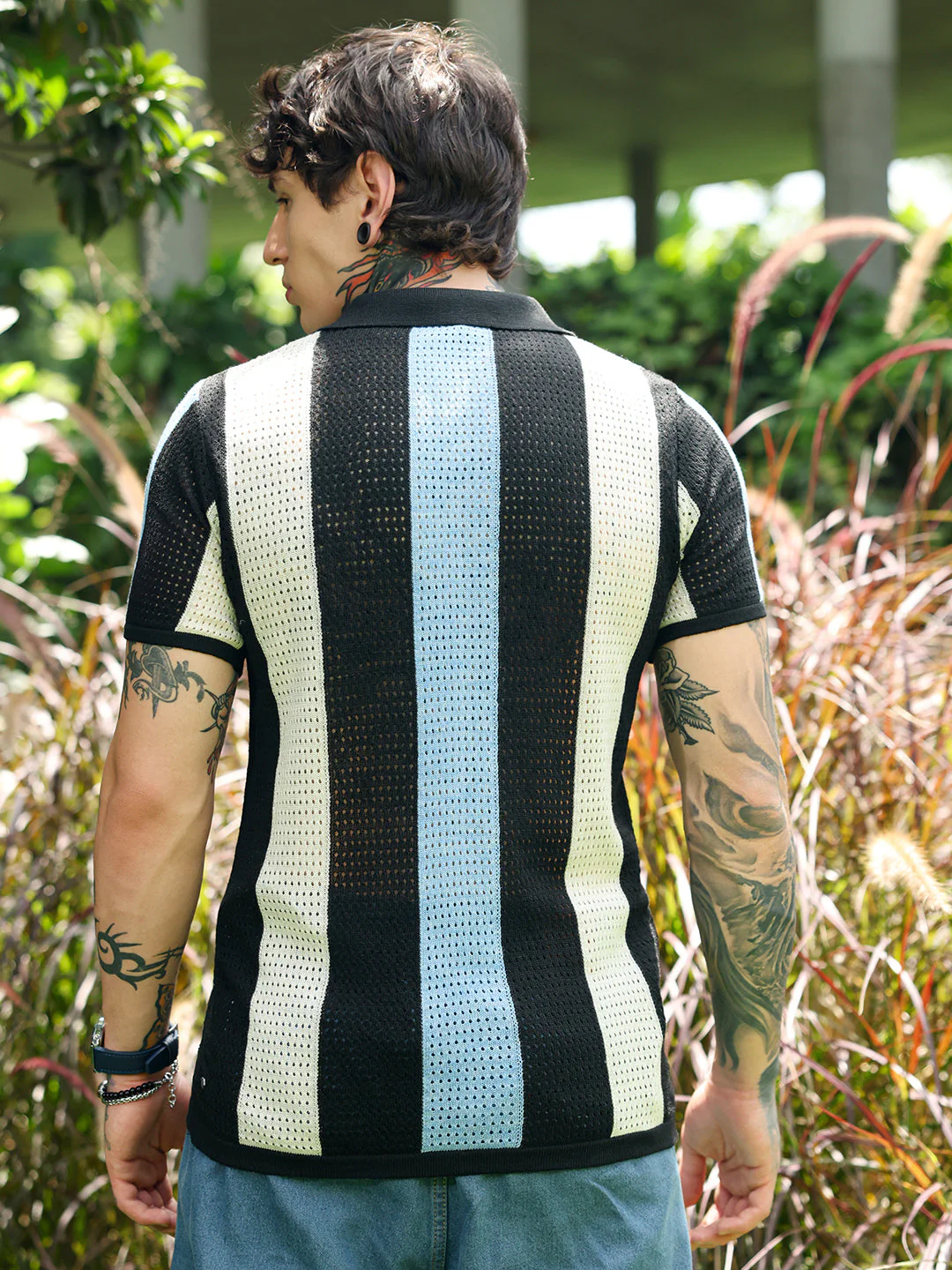 Panel-Knit Polo T-Shirt - Image 4