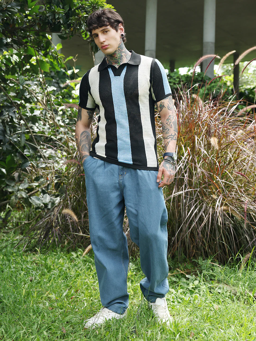 Panel-Knit Polo T-Shirt - Image 5