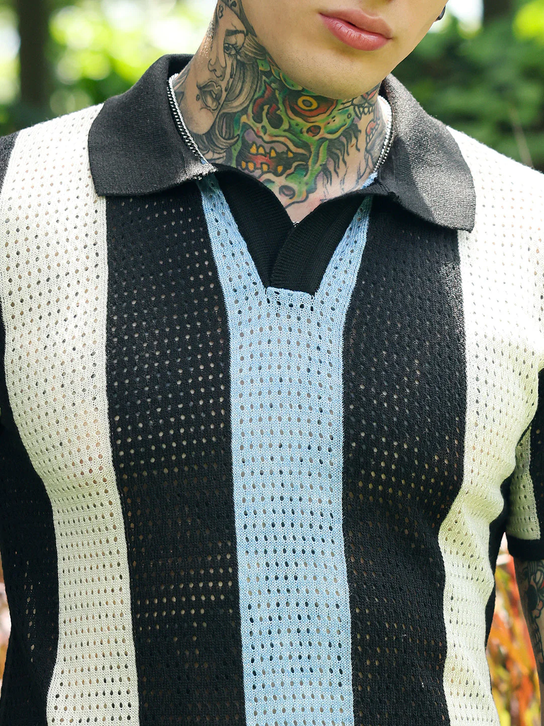 Panel-Knit Polo T-Shirt - Image 7
