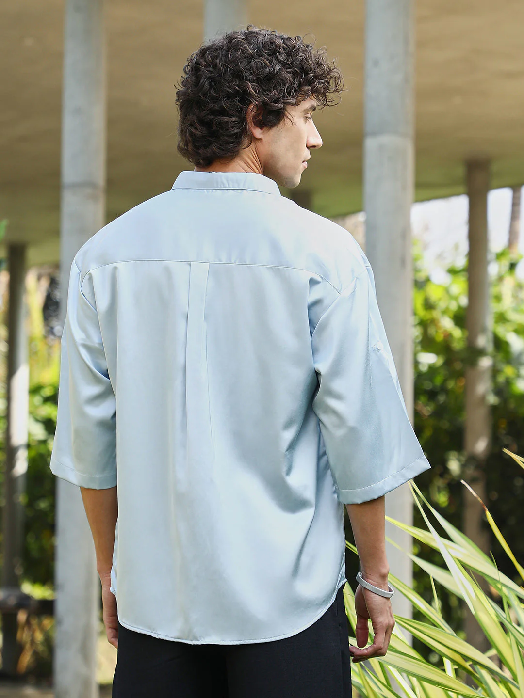 Satin-Utility Oversized Shirt - Image 4